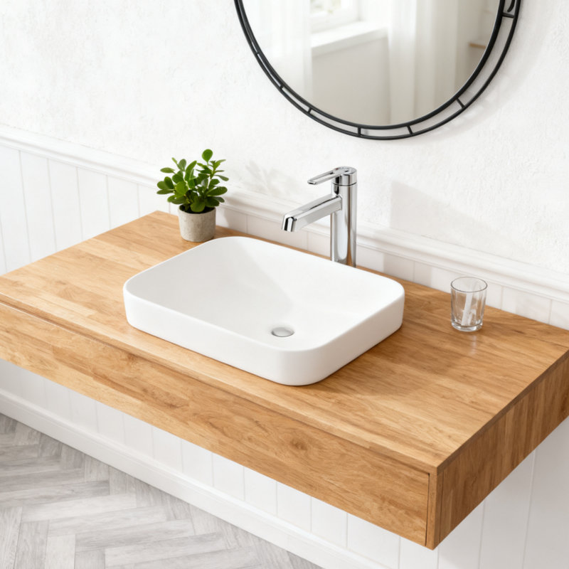 Modern Hollow Lever Handle Bathroom Faucet Single Hole Vessel Sink Faucet For Countertop Installation, Chrome