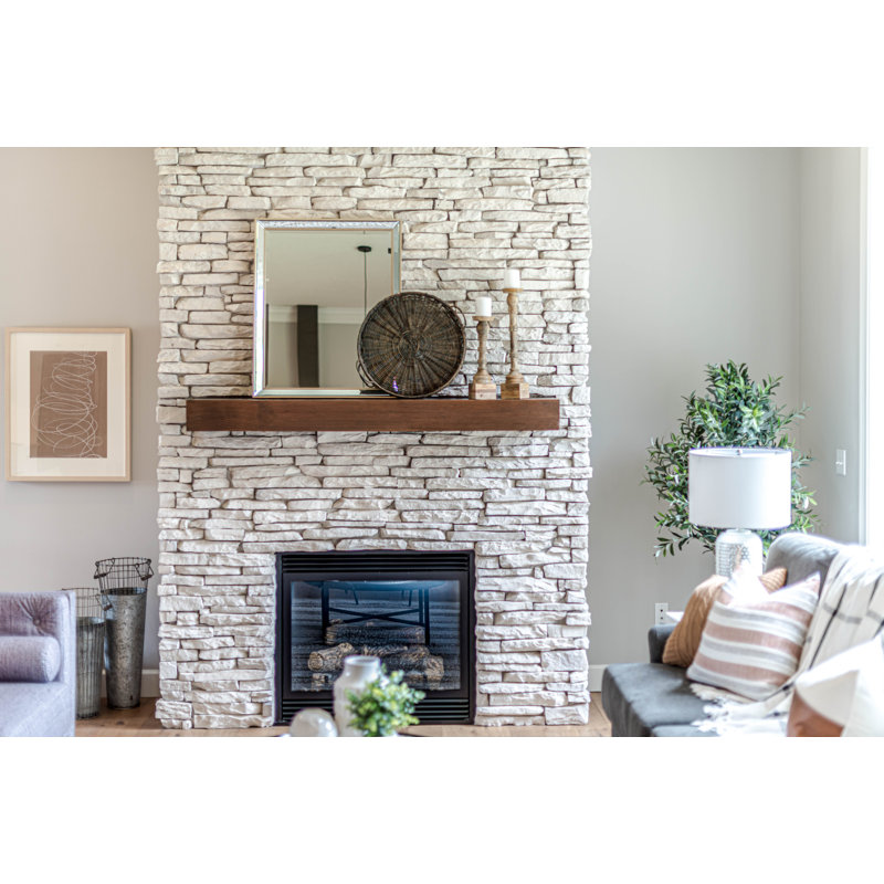 Wilson Fireplace Shelf Mantel, Natural, 5.5" H x 5.5" W x 60" D