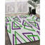 Tapis gris motif/mauve/vert-436996804