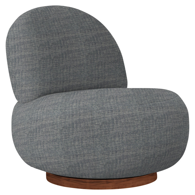 Lulu 29'' Wide Swivel Side Chair, Dark Grey Chenille 5533-011, Tobacco Distressed