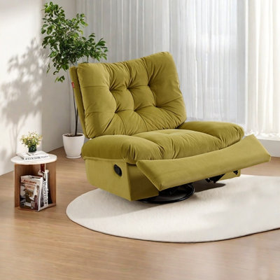 Tufted recliner in light luxury style