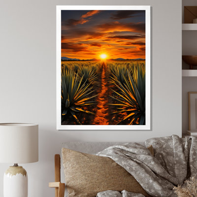 «Arabella Orange Green», art mexicain, tequila lever de soleil sur toile