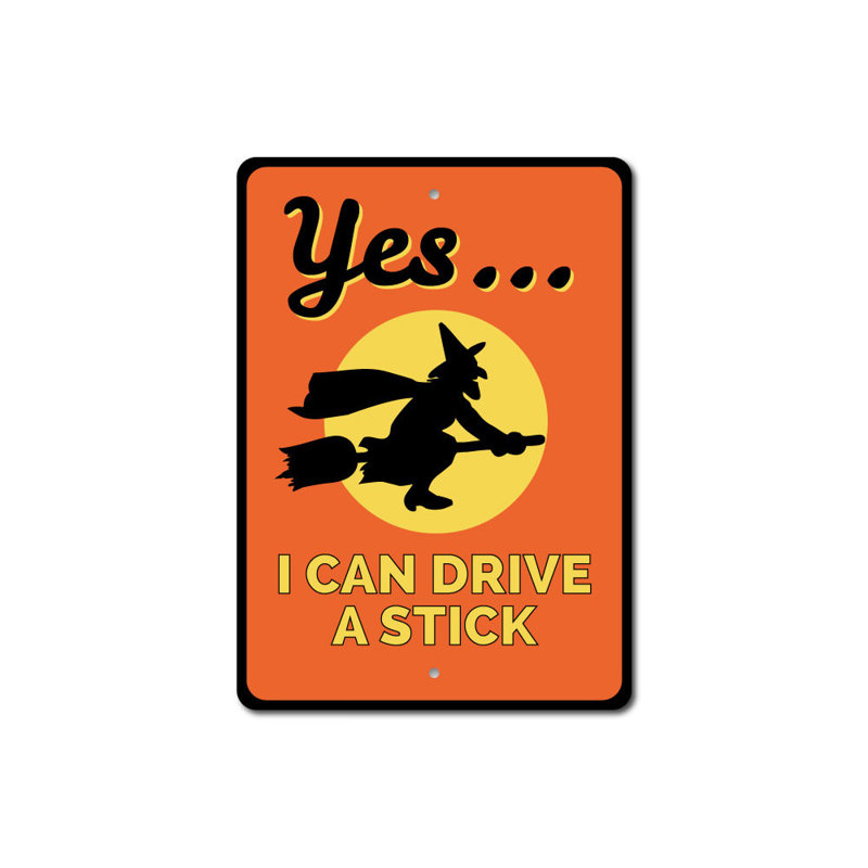 «I Can Drive A Stick», panneau en aluminium, H 18 po x l 12 po x P 0,06 po