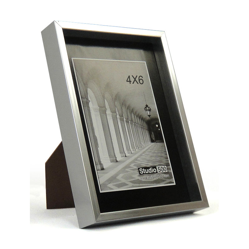 Wood Matte Picture Frame, Silver, 6" x 4"