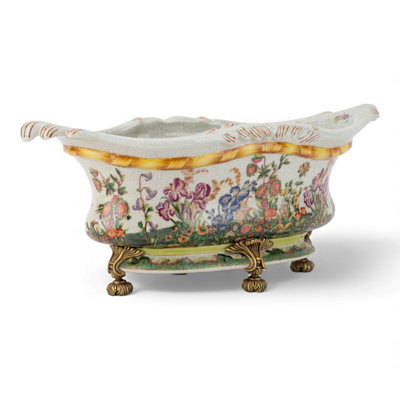 Pot à fleurs en porcelaine ovale Wild Bronze