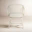 Aruba Solid Wood Slat Back Arm Chair in White