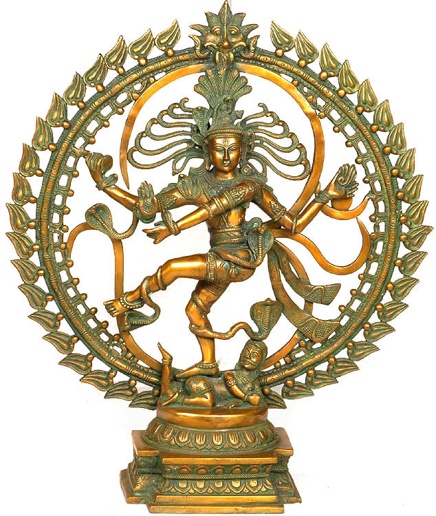 Grande taille Nataraja dansant sur fond d'OM