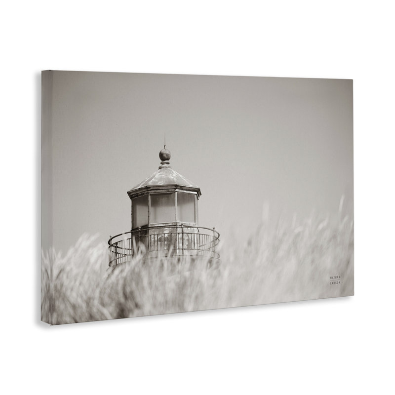 Art mural sur toile, "Swaying Reeds & Lighthouse" par Nathan Larson, H 20 po x l 30 po