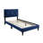 Full Size Bed With Navy Blue Velvet Covering, 12 Slat Support And Elegant Headboard Modern Upholstery, Adjustable For A Restful Bedroom-293201109-293201111