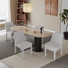 Chenille, ensemble de 4 chaises de salle à manger rembourrées sans table)