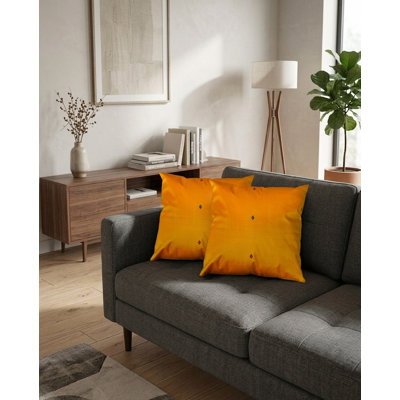 Handmade Eco-Friendly 16''x16'' Decorative Cushion Covers Solid Silk Yellow Indoor, Pack of 1