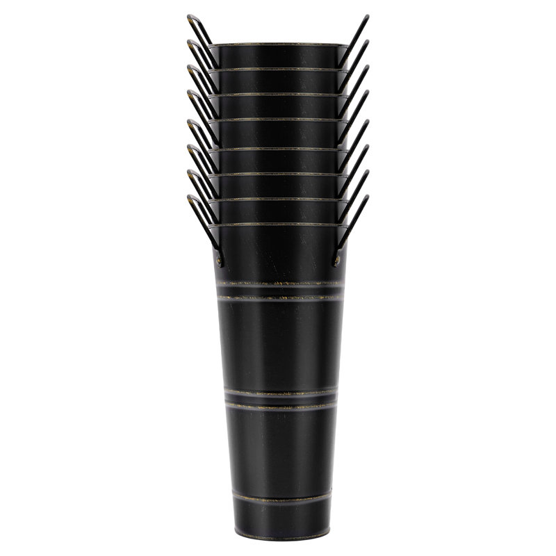 Ensemble de 8 vases de table en métal Jannis, Noir