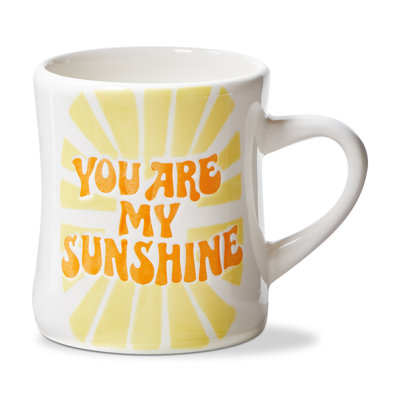 You Are My Sunshine Diner Mug Yellow Ceramic Everyday 12 Oz
