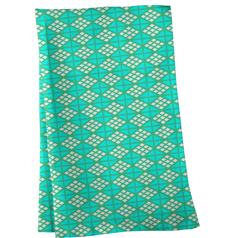 Serviette de thé diamants, Menthe, Sergé de coton