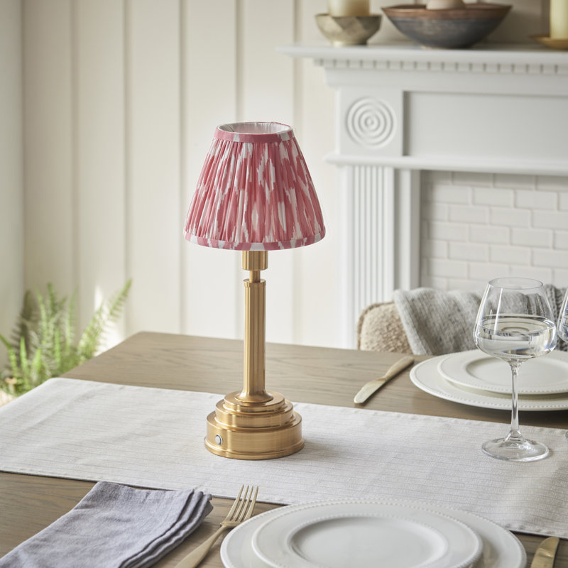 Upton Rechargeable Metal Table Lamp, Coral Pink