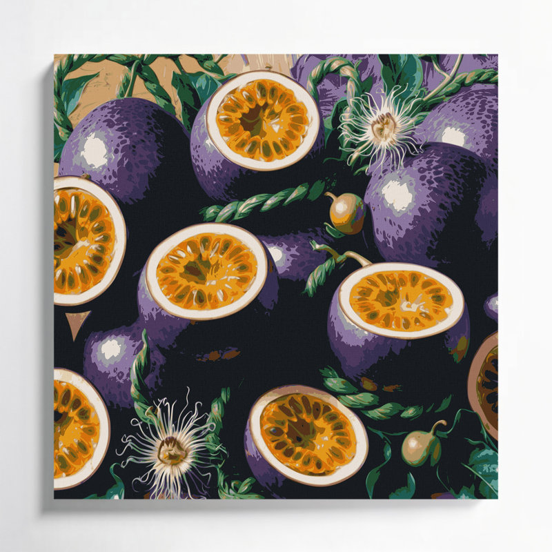 Art mural sur toile Fruit Fruit de la passion, H 12 po x l 12 po