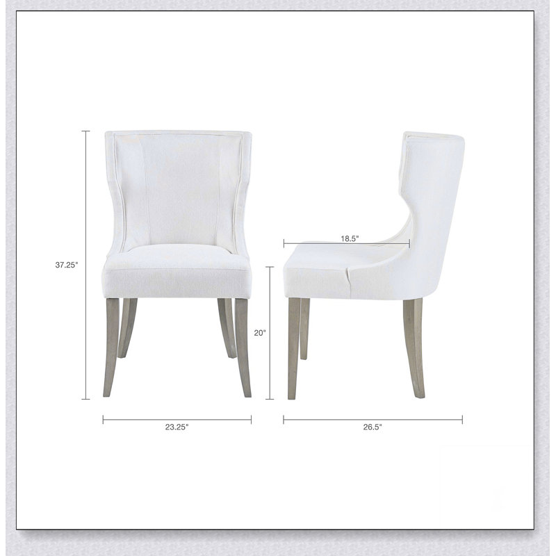 Ensemble de 2 chaises Braiden, Crème, crème