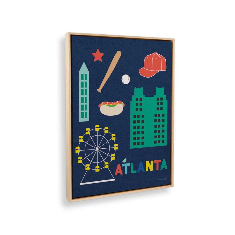 «City Fun Atlanta» par Ann Kelle, reproduction d'art, H 48 po x l 36 po, Impression encadrée sans passe-partout, Tanné