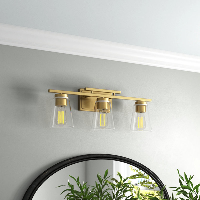 Averi 3-Light Dimmable Vanity Light in Black, Black