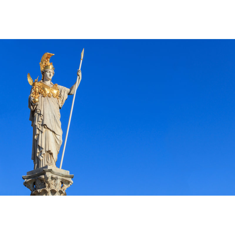 Statue Of Pallas Athena - Wrapped Canvas Print, 81cm H x 122cm W x 3.8cm D