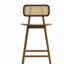 Tabouret de bar en bois avec finition noyer, ensemble de 2