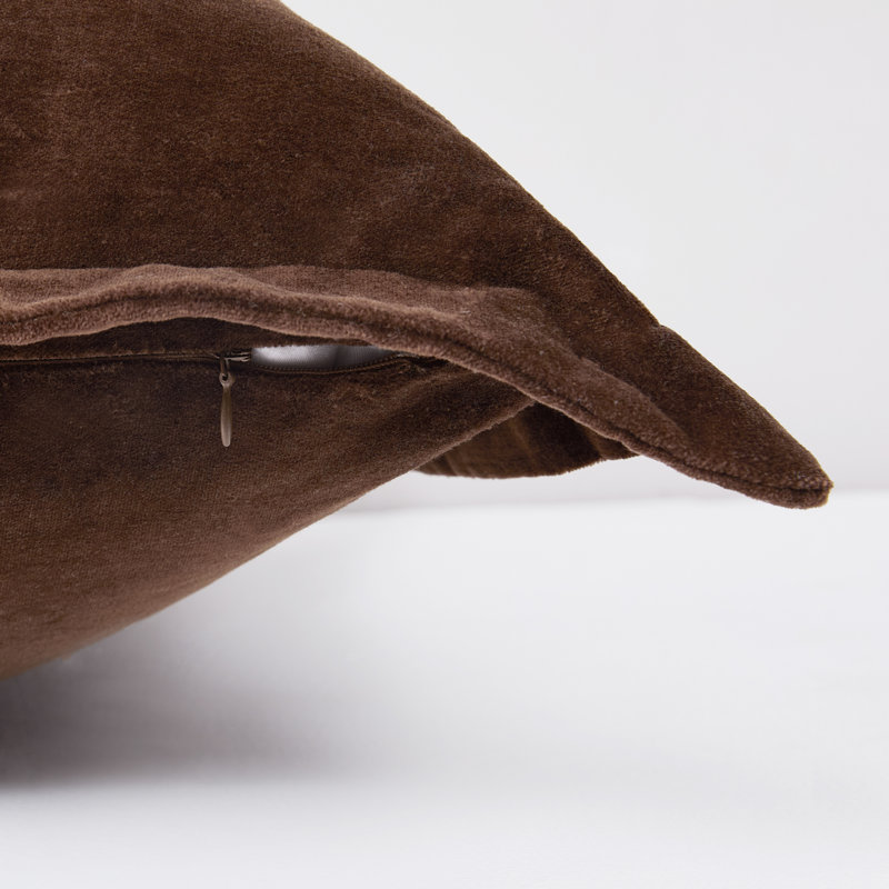 Housse de coussin en coton Terran, Brun