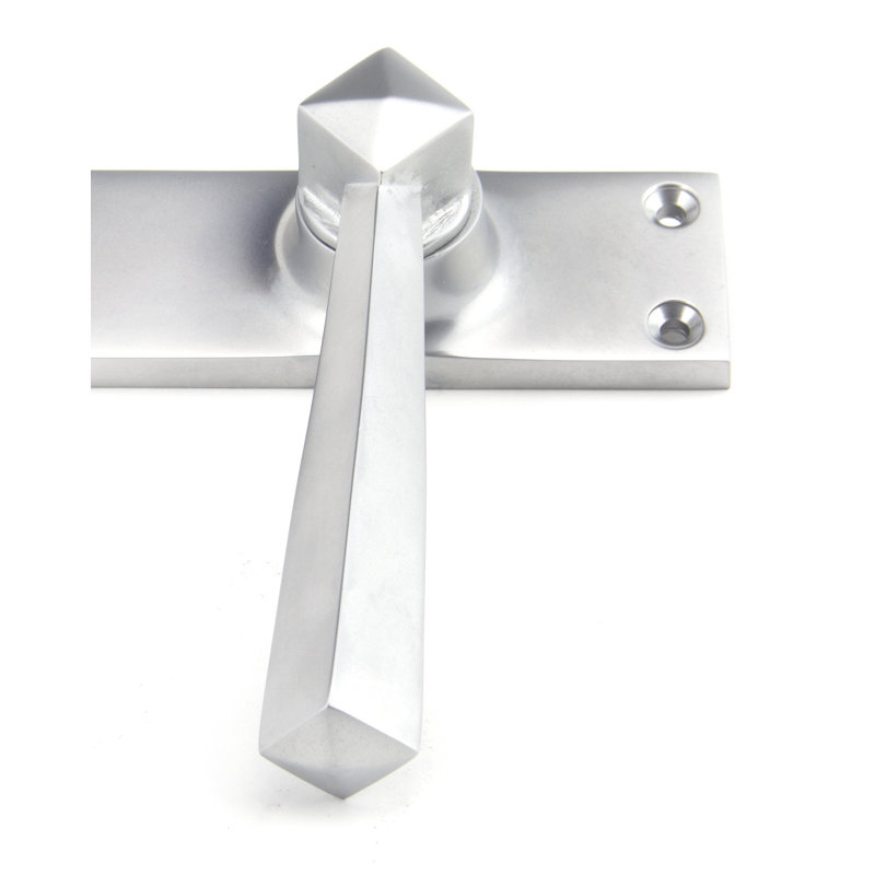 Straight Lock Door Handle, Satin Chrome