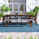 Fleur 76'' Rectangular 7 - Person Outdoor Dining Set
