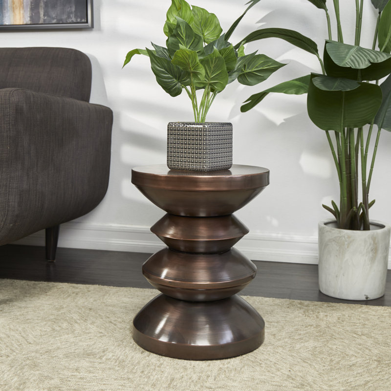 Table d'appoint Belana, Cuivre, H 18,25 po x l 14,3 po x P 14,1 po