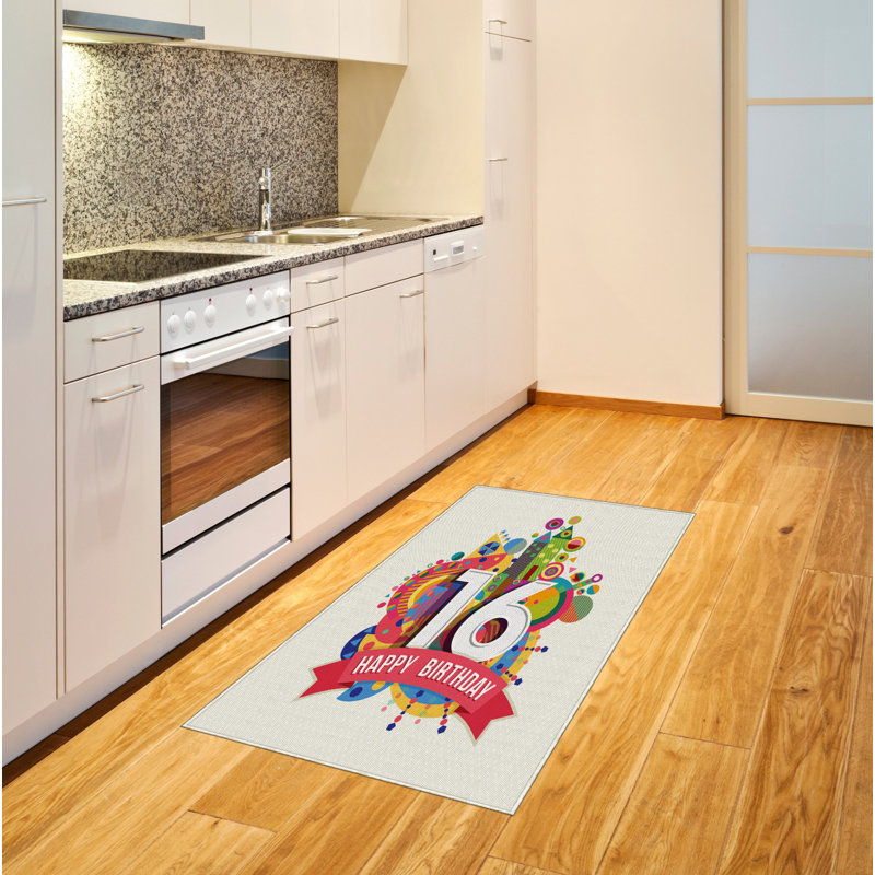 Tapis décoratif géométrique à haute densité en fibres longues, Rectangle 2 pi 7 po x 5 pi