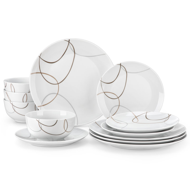 Porcelain China Dinnerware Set 12 Piece - Service for 4