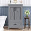 Meuble-lavabo de 30 pouces avec lavabo simple, structure en bois massif et panneau de fibres à densité moyenne, 2 portes à fermeture en douceur, 1 tiroir divisé, 2 tablettes de rangement, un grand espace de rangement, idéal pour les petites et moyennes salles de bain