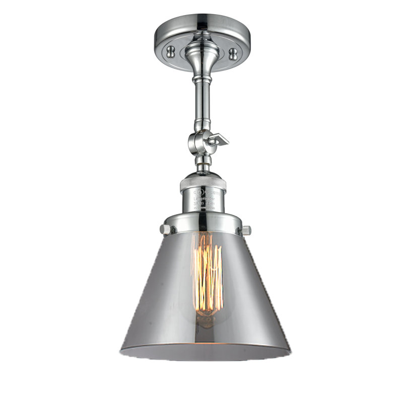 Funchess Glass Semi Flush Mount, Clear, 12" H x 8" W x 8" D