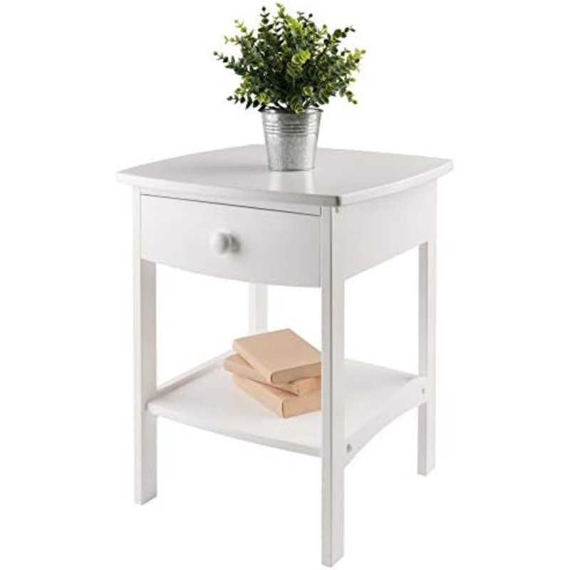 Table d'appoint Wood, Blanc