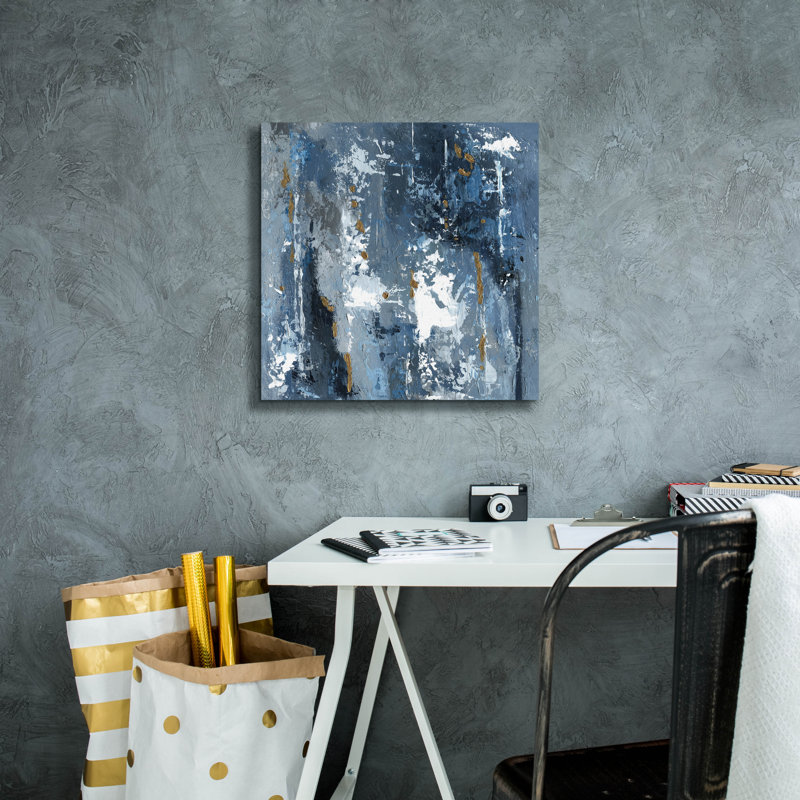 «Blue Abstraction» par Svetlana Aleynikova, art mural sur toile, H 18 po x l 18 po