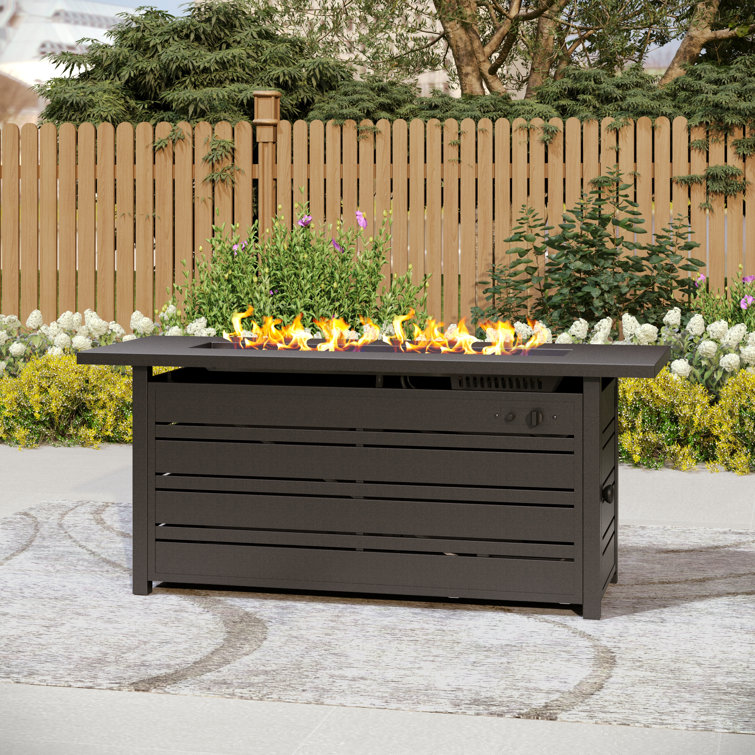 Niven Rectangle Propane Smokeless Fire Pit Table with Hidden Fuel Tank
