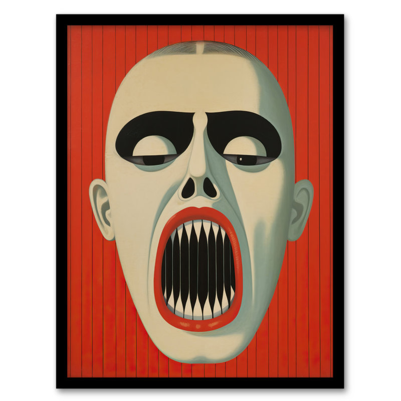 Nightmare Gothic Horror Red Monochrome - Single Picture Frame Print