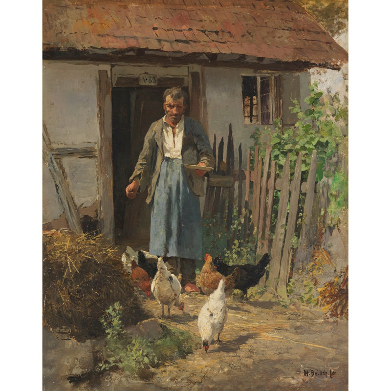 Die Futtertung der Hühner (ca. 1880), H 24 po x l 20 po