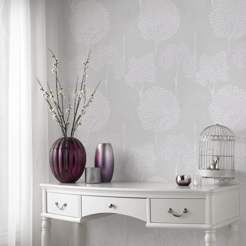Whimsical 10m x 52cm Matte Wallpaper Roll, Grey