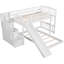 White Twin Over Bunk Bed With Secure Staircase And Fun Slide - Structure Functional Climbing Drawers Stable