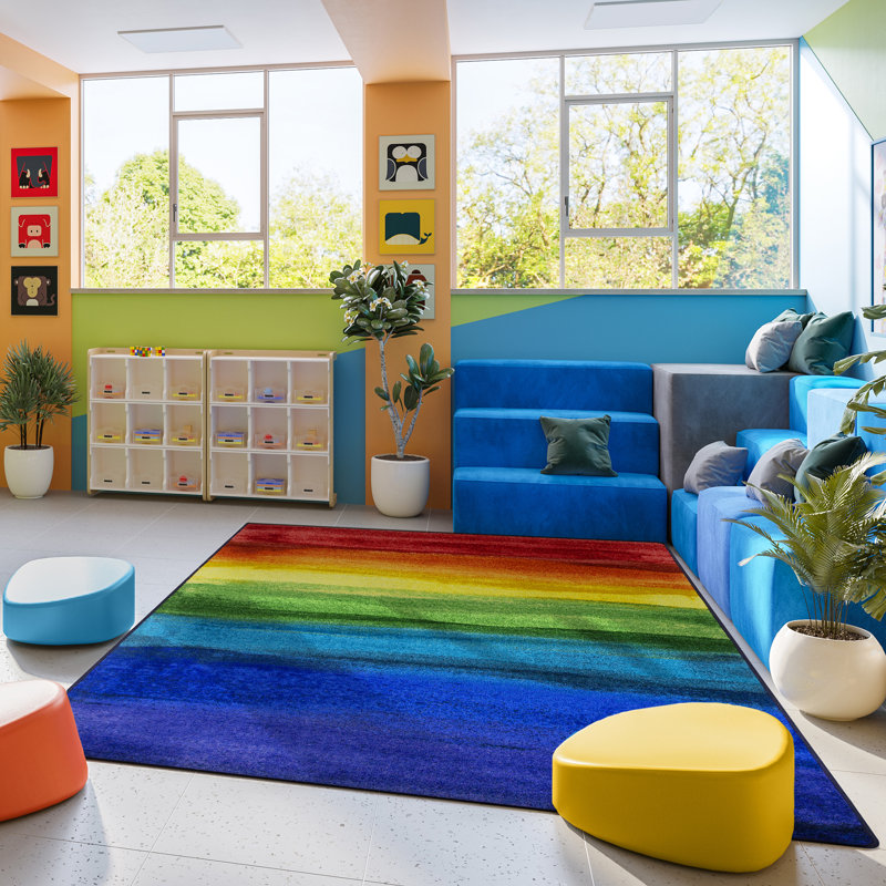 Kid Essentials Rainbow Magic Area Rug, Rectangle 7'8" x 10'9"