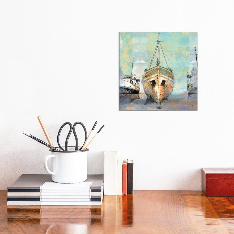Boat Yard - Wrapped Canvas Painting, 30.48 cm H x 30.48 cm W
