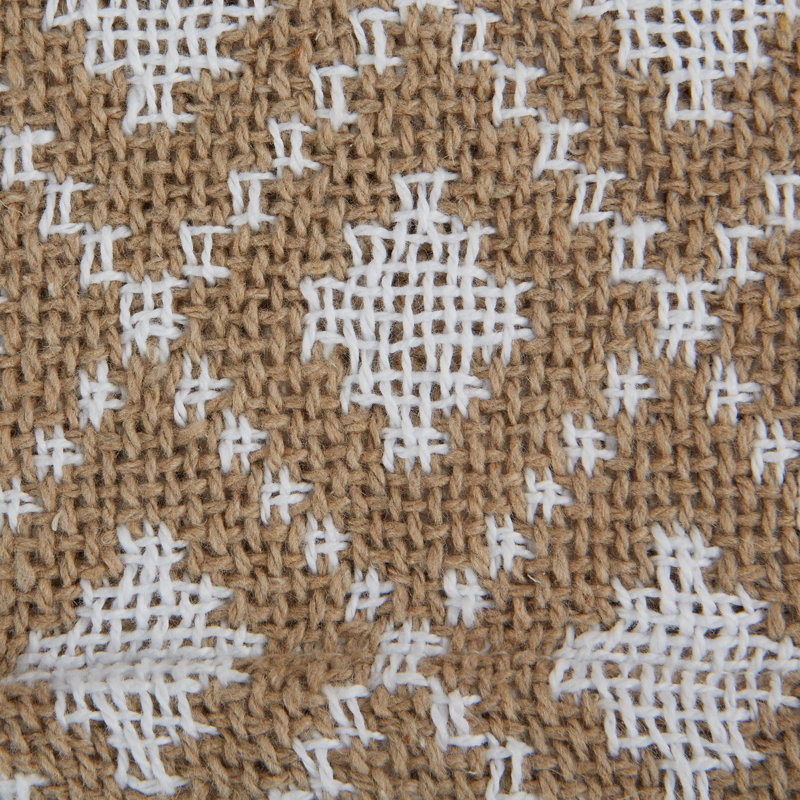 Jeté en coton imprimé diamant, Beige