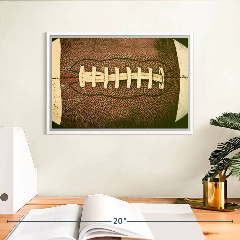 Vieux football, Cadre flottant blanc, 13 po x 9 po