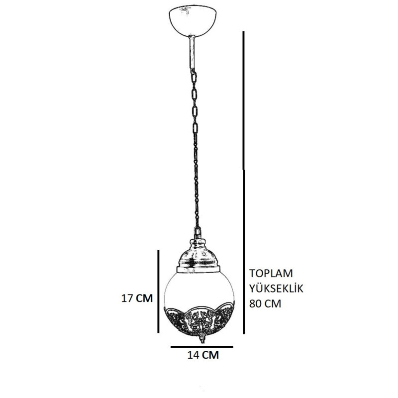 Luminaire suspendu sphère 1 lumière Glencoe