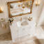 Meuble-lavabo simple de style français de 122 cm (48 po) avec dessus en résine blanche-3930594
