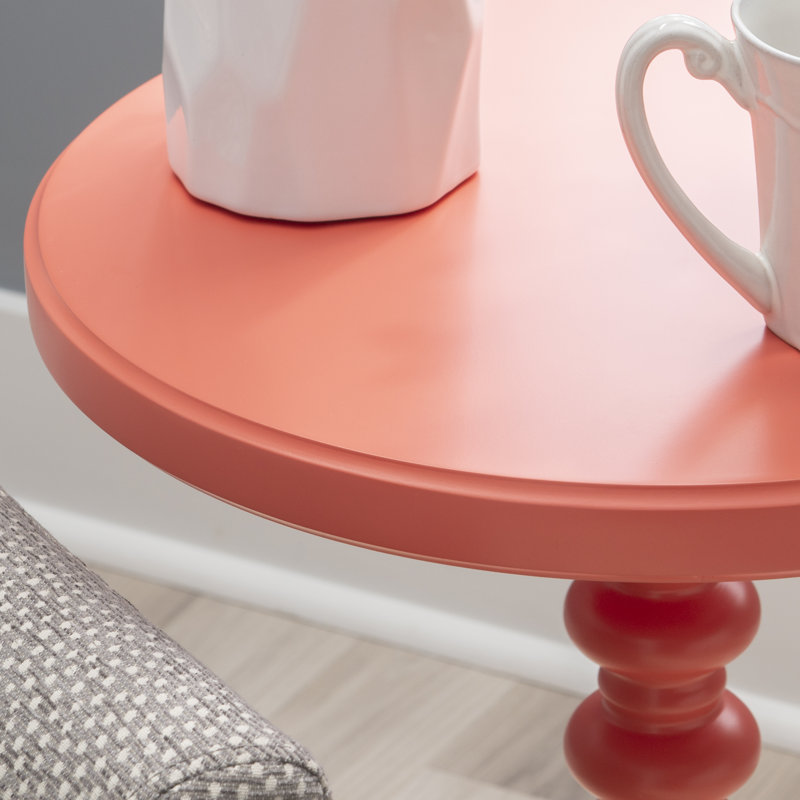 Table de bout à piédestal Fiama, Corail, H 22,25 po x l 17 po