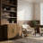 Walnut Accent Cabinet with Curved Edges, Carved Doors & Solid Wood Legs