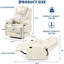 Fauteuil releveur électrique, similicuir, massage, chauffage et minuterie, inclinaison à 165°, 8 zones, beige-456368563