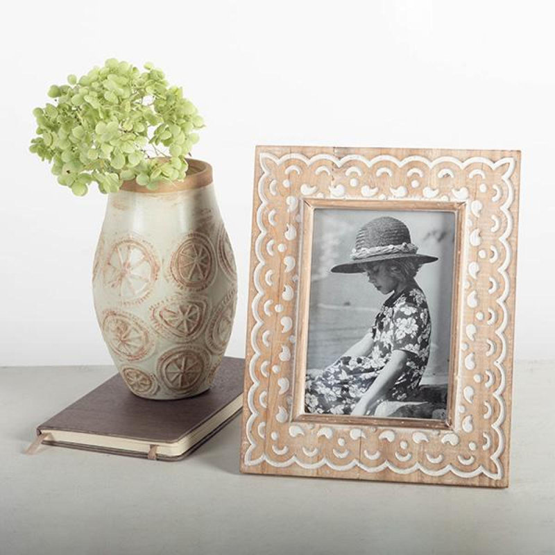 Cadre photo Mabini, Blanc délavé, L 7,5 po x H 9,5 po